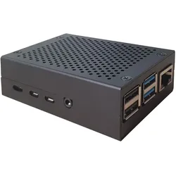 Aluminium Gehäuse für Raspberry Pi 4 Modell B, schwarz