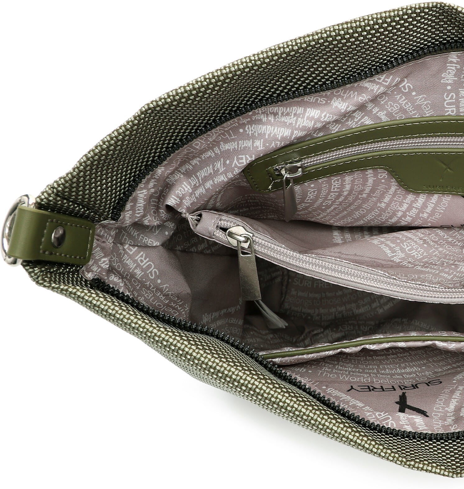 Beuteltasche SURI FREY "Beutel SFY SURI Sports Marry", Damen, Gr. B/H/T: 33cm x 28cm x 16cm 0, grün (lightkhaki 914), Polyester, Taschen Beuteltasche