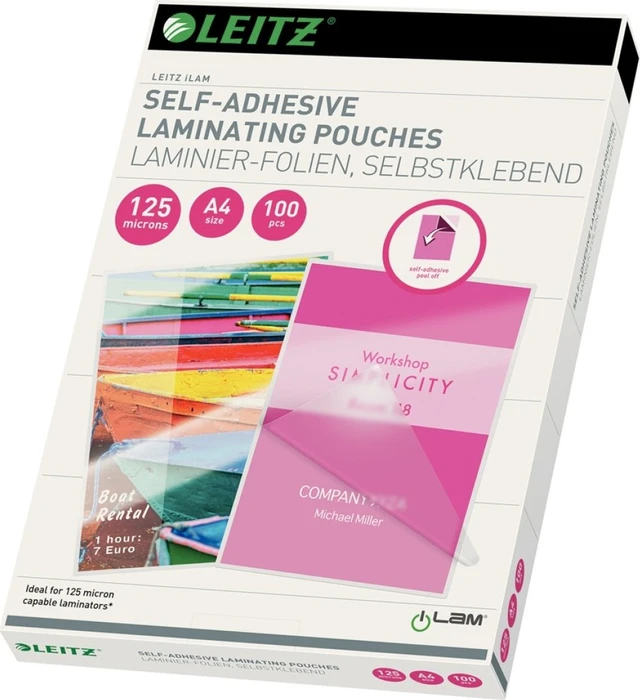 Leitz Folientaschen 125micA4kleb100