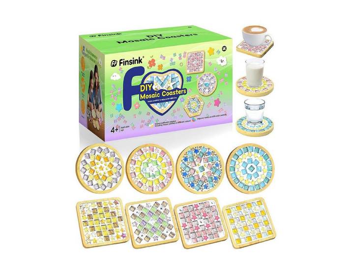 LuxusKollektion Kreativset Bastelset Mosaik Untersetzer Kinder 8tlg