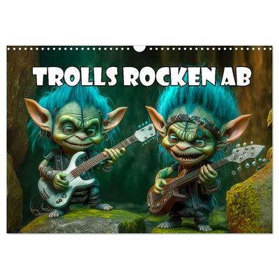 Trolls rocken ab (Wandkalender 2027 DIN A3 quer), CALVENDO Monatskalender