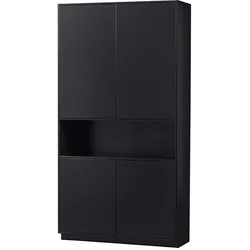 Wohnzimmerschrank modern 4 türig Schwarz