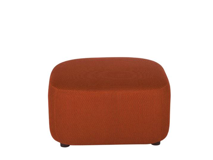 Pouf en tissu mailles 3D coloris rouille