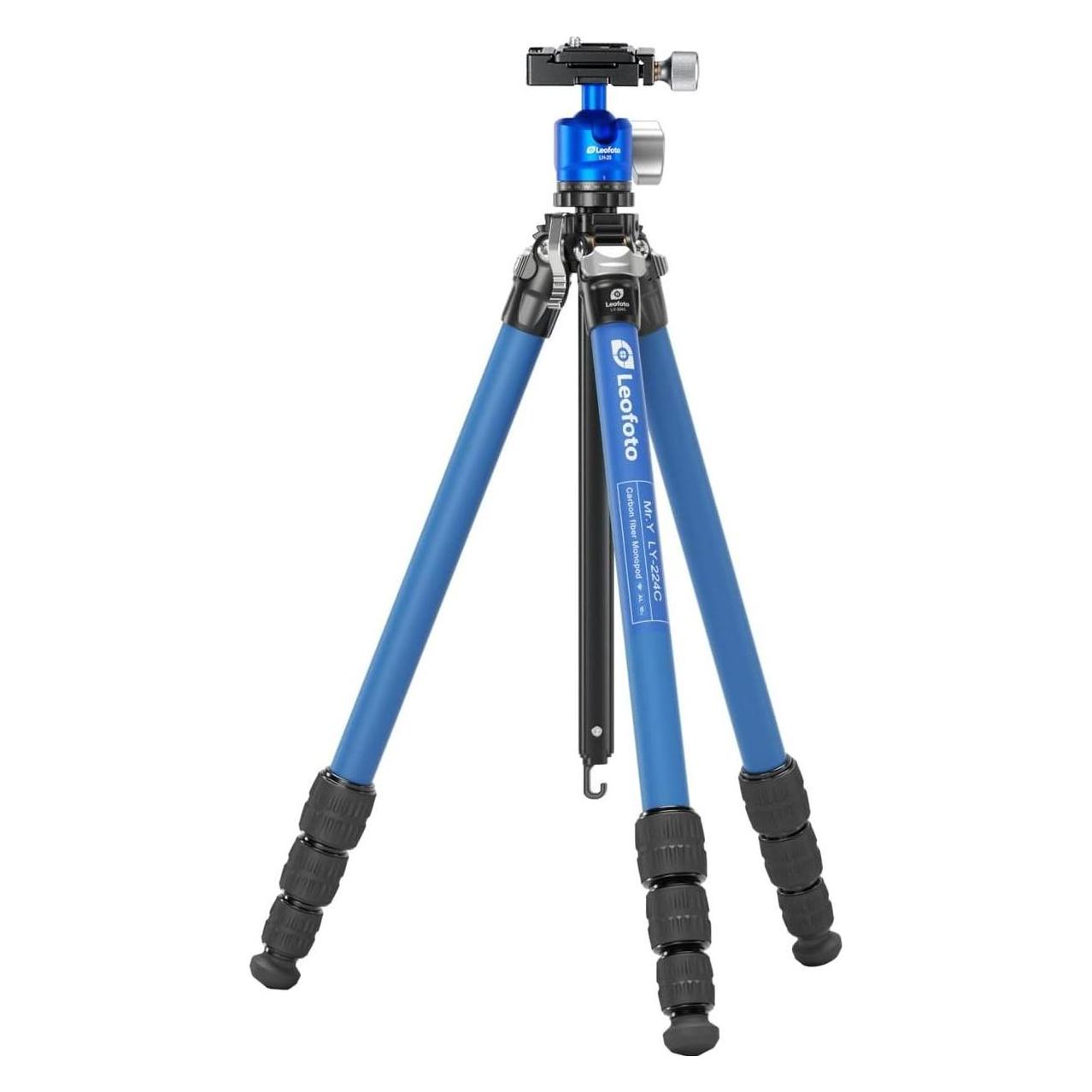 Leofoto LY-224C+LH-25(Blue) CNC Tripod (2006206509) (Carbon) (LY-224C+LH-25(Blue))