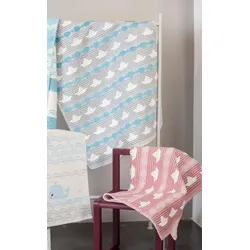 David Fussenegger Babydecke Finn 'Schiffchen' 65 x 90 cm (Farbe: Hellgrau)