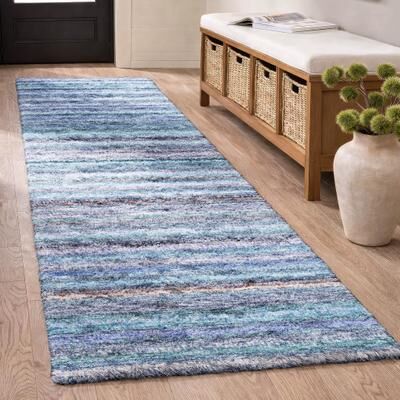 Addison Rugs Premium Washable Super Soft Stripe Spencer Dream Shag Rug