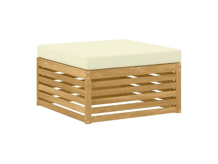 vidaXL Sofaelement Outdoor-Fußhocker Massivholz Weiß (1 St)