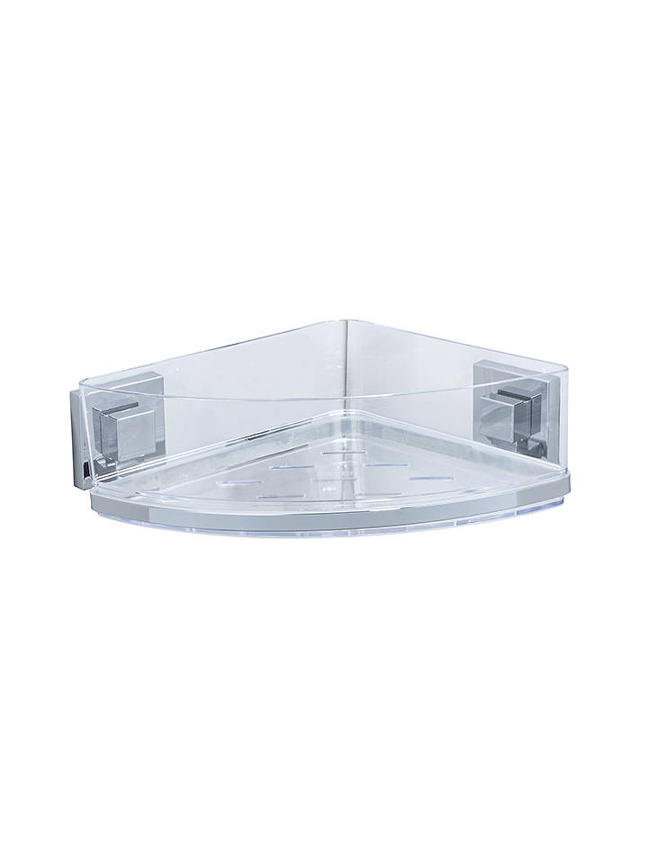 Wenko Edelstahl-Eckablage "Quadro" - (B)28 x (H)8,5 x (T)19,5 cm - onesize