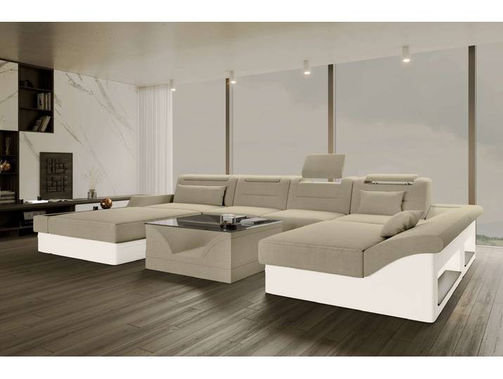 Wohnlandschaft Monza U Form Stoffsofa