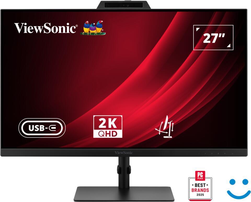 ViewSonic VG2741V-2K Monitor mit Hello-zertifizierter Webcam 68,6 cm (27")