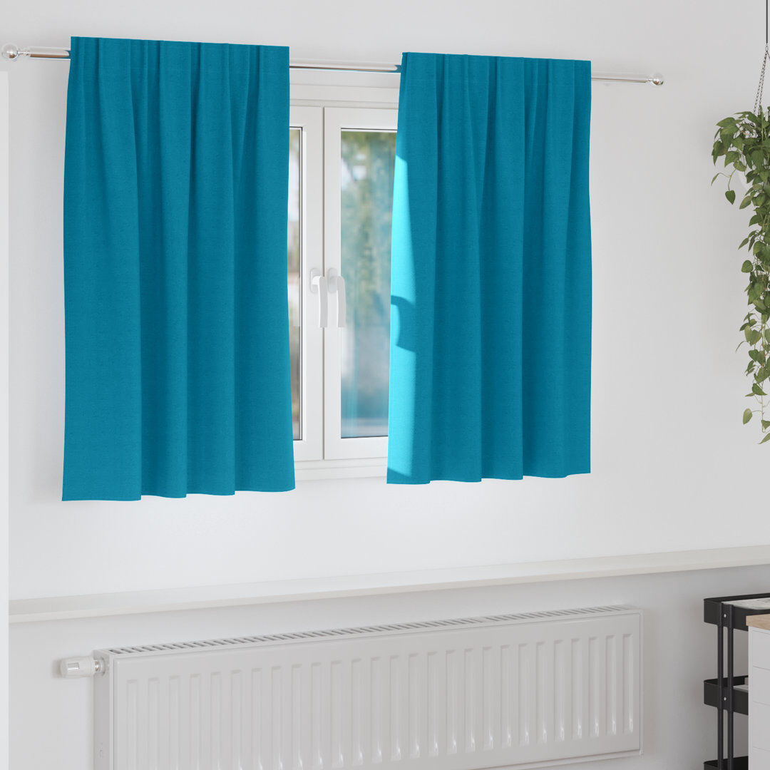 Fairmont Park Curtains With Curtains 2 Pcs Polyester Turquoise 140cm Width x 140cm Drop