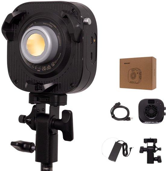 60x 63W Bi-Color COB Monolicht - 3.270 Lux, Farbwiedergabeindex (CRI) 96+, Farbtemperatur (CCT) 2.700K - 6.500K, Duale AC/USB-C Stromversorgung, App-Steuerung, Bowens-Anschluss für Studio-/Streaming-/Außenaufnahmen