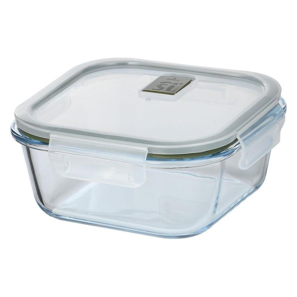 San Ignacio Square airtight borosilicate glass lunch box, experto, 800 ml, 15.9 x 15.9 x 7 cm (68054775)