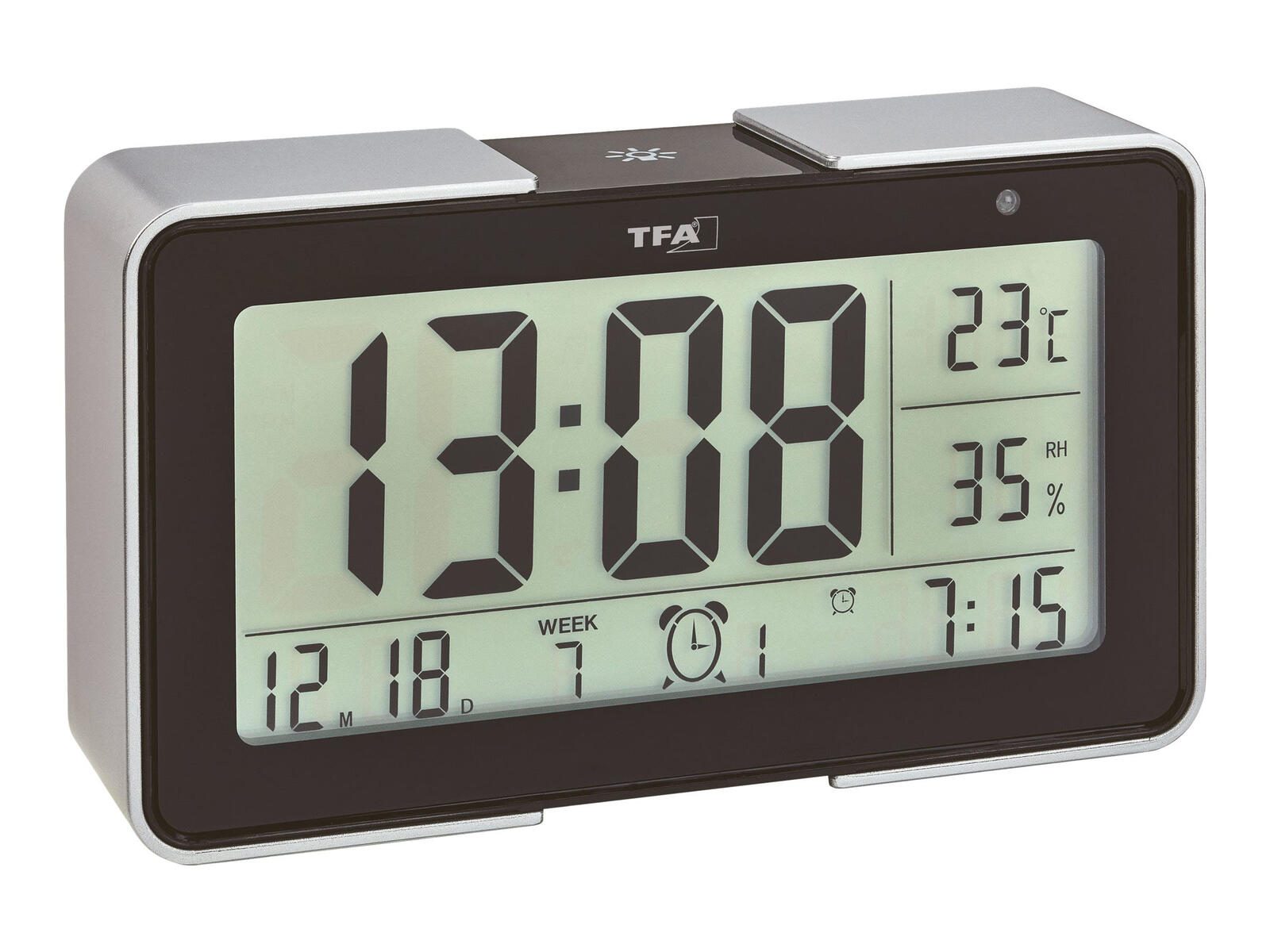 TFA® digitaler Funkwecker 60.2540.01 MELODY schwarz/silber