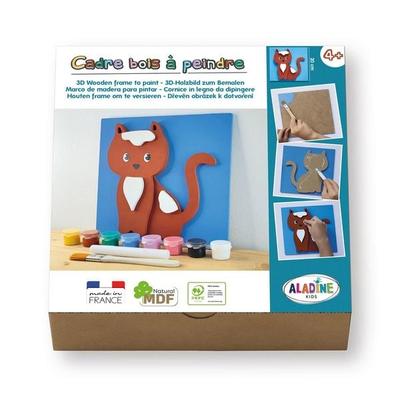 ALADINE - 3D-Holzbild zum Bemalen Katze