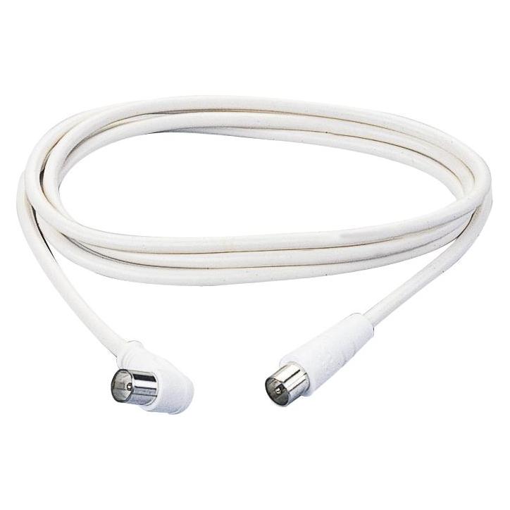 Poly Pool PP0619 Koaxialkabel 1,5 m F-Stecker Weiss (PP0619)