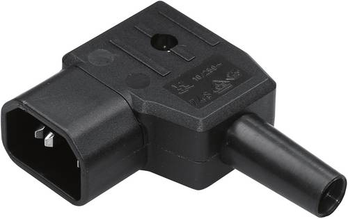 Kaiser Martin 748/sw/C Kaltgeräte-Steckverbinder 748 Stecker, gewinkelt Gesamtpolzahl: 2 + PE 10A Schwarz 1St.