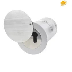 Schlüsseltresor Rohrtresor Schlüsselsafe, Aluminium, mit Mauerverankerung & Regenschutz / Wetterschutz aus Edelstahl, L143 x Ø80 mm