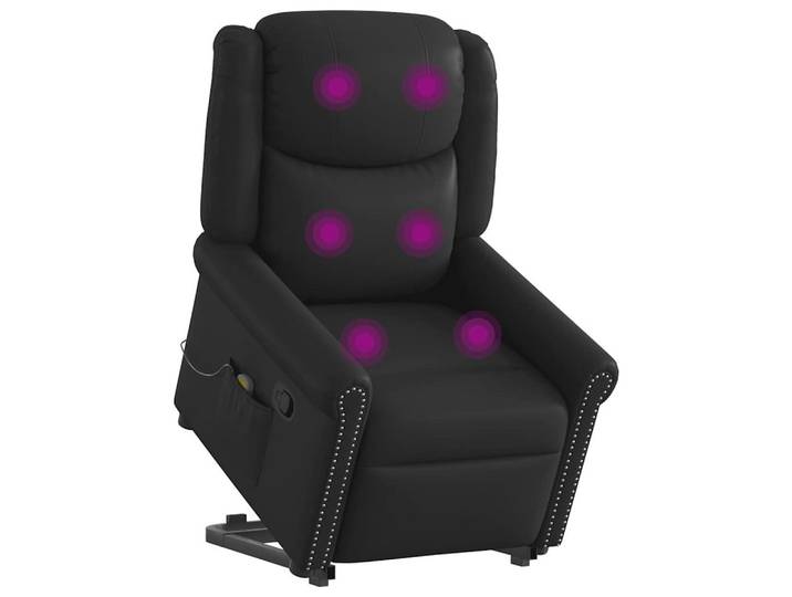 vidaXL Sessel Stehsessel Massage Glänzendes Schwarzes Kunstleder (1-St)