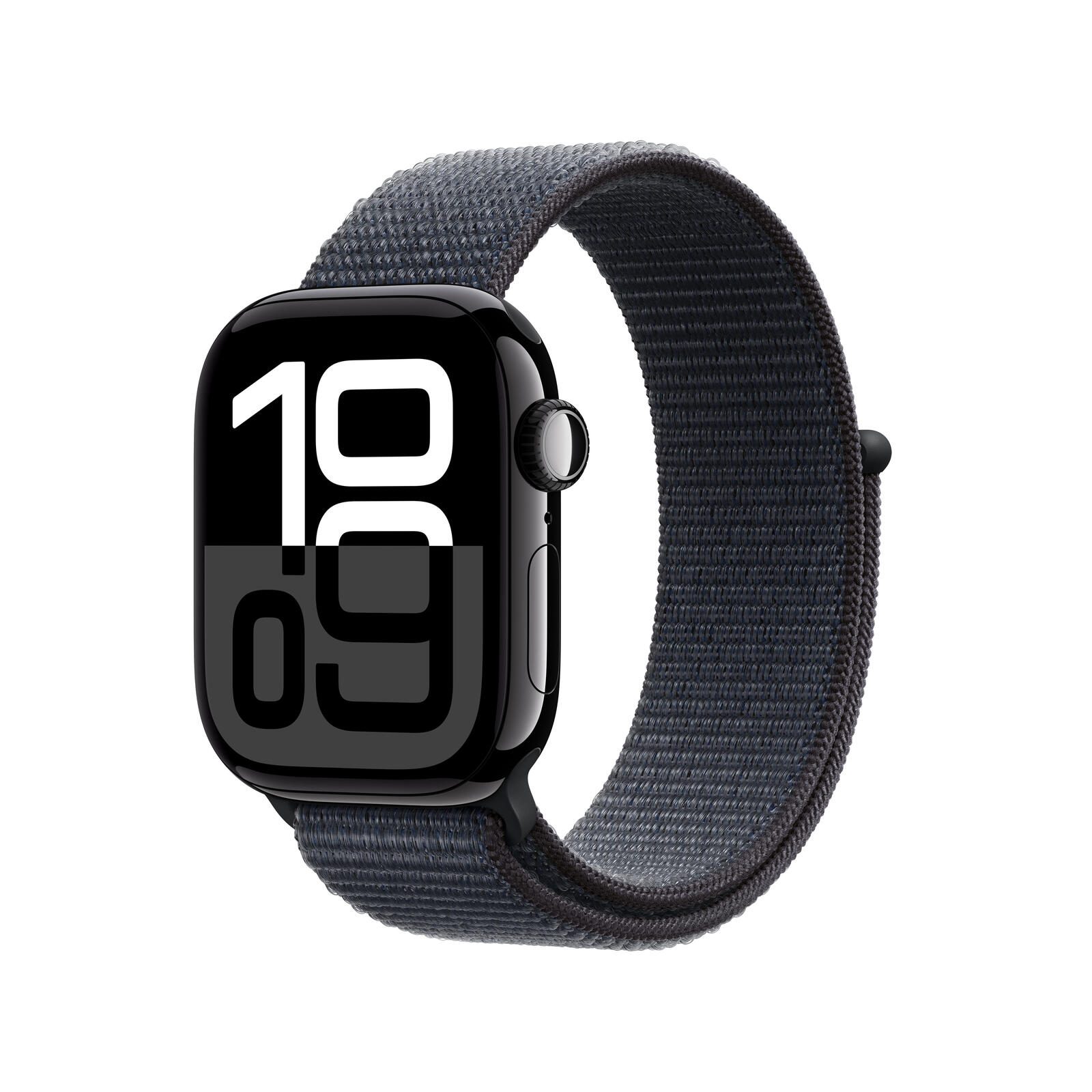 Apple Watch Series 10 Aluminiumgehäuse GPS 42mm Diamantschwarz (Sport Loop tinte) MWWG3QF/A