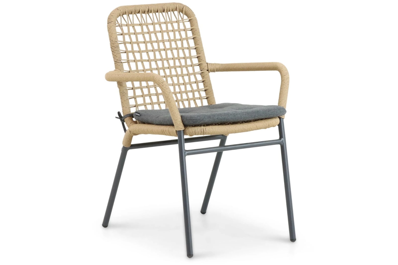 De Laan Catalone dining tuinstoel - Anthracite/Beige - Aluminium en Textiel