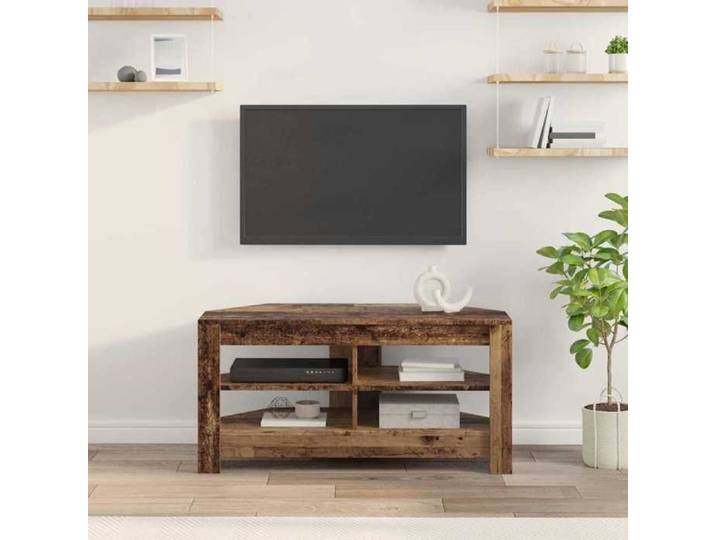 Armoire TV - MODERNE - MeubleTV - Montage Simplifié -d'Angle Bois Ancien 102 x 40 5 x 45cm @9850256