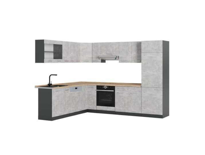 Vicco Eckküche R-Line, Beton/Anthrazit, 287 x 227 cm
