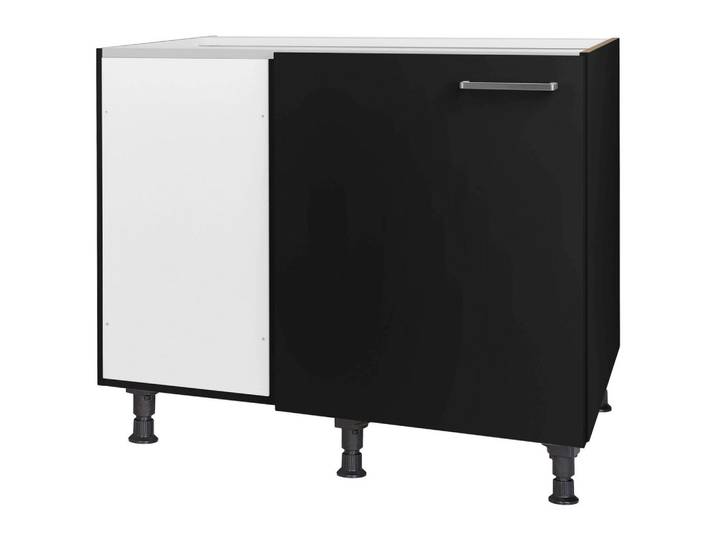 Nobilia Eckunterschrank Touch, Schwarz, 1 Fächer, nicht einzeln stellbar, Eckteil, 125x87x65 cm, individuell planbar, Küchen, Küchenmöbel, Küchenschränke, Eckschränke Küche