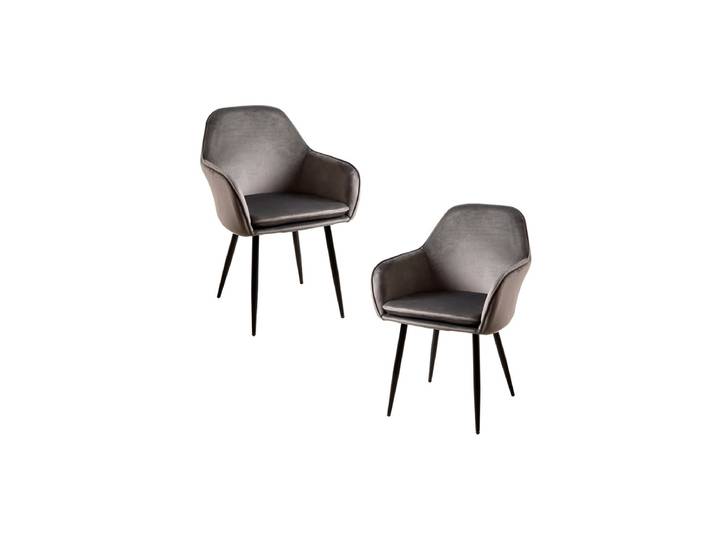 2er Set Stühle Chic Black - Gris dunkel