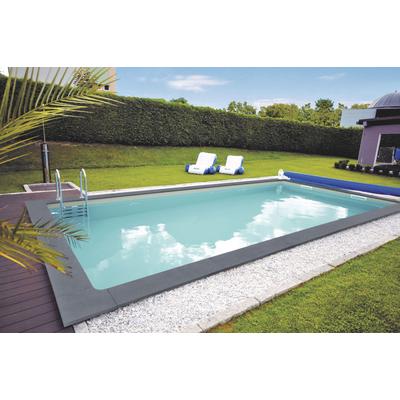 Schwimmbecken KWAD "STYROPORSTEIN POOL ALL INCLUSIVE, BxLxH: 300x600x150 cm", weiß, B:300cm H:150cm L:600cm, Schwimmbecken, mit Edelstahlleiter, inkl. Beckenrandsteine & Poolbeleuchtung