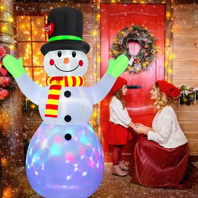 PRiME Inflatable Christmas Snowman Model, Rotating LED Light Green Gloves, Holiday Decor Toys And Household Accessories qm0011 2.2m