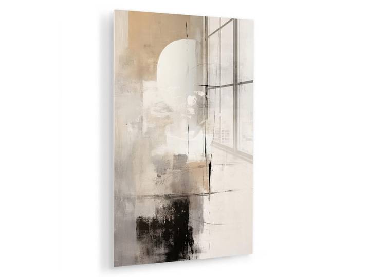 MuchoWow Acrylglasbild Abstrakt - Kunst - Grau 80x120 cm, Hellgrau, Glas, Rechteckig, 80x120 cm, Bilder & Rahmen, Bilder, Acrylglasbilder