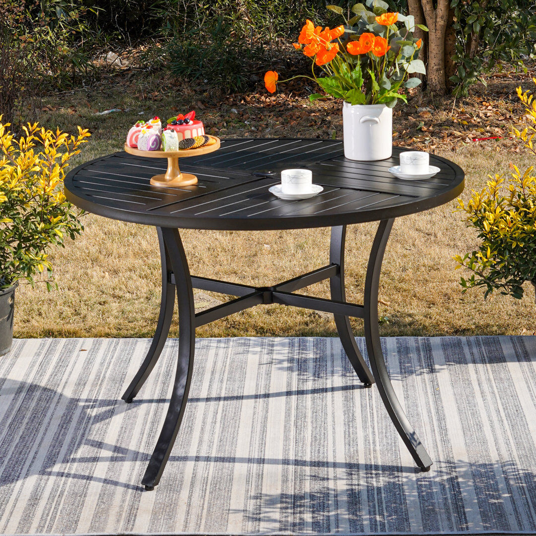 Blue Elephant Alyah Round 4 - Person 106.7Cm L Outdoor Dining Table Black