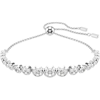 Armkette SWAROVSKI "Schmuck Geschenk IMBER Armband", silber (metallfarben, kristallweiß, kristallweiß), Armbänder, Damen, Metall, Armkette, mit Swarovski Kristall