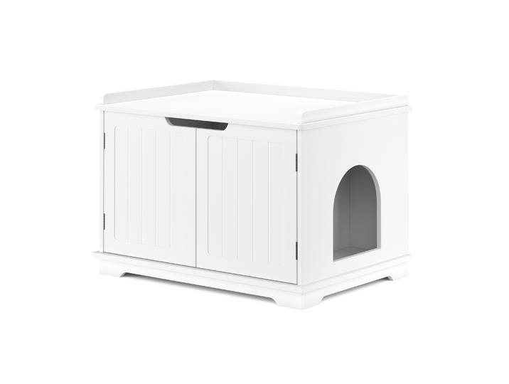 Katzenhaus für Katzentoilette 75 x 52 cm weiss