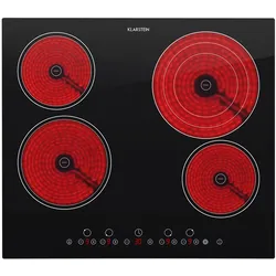 Virtuosa Keramikkochfeld Einbauherd 6500W 59x52cm 4 Zonen Glaskeramik