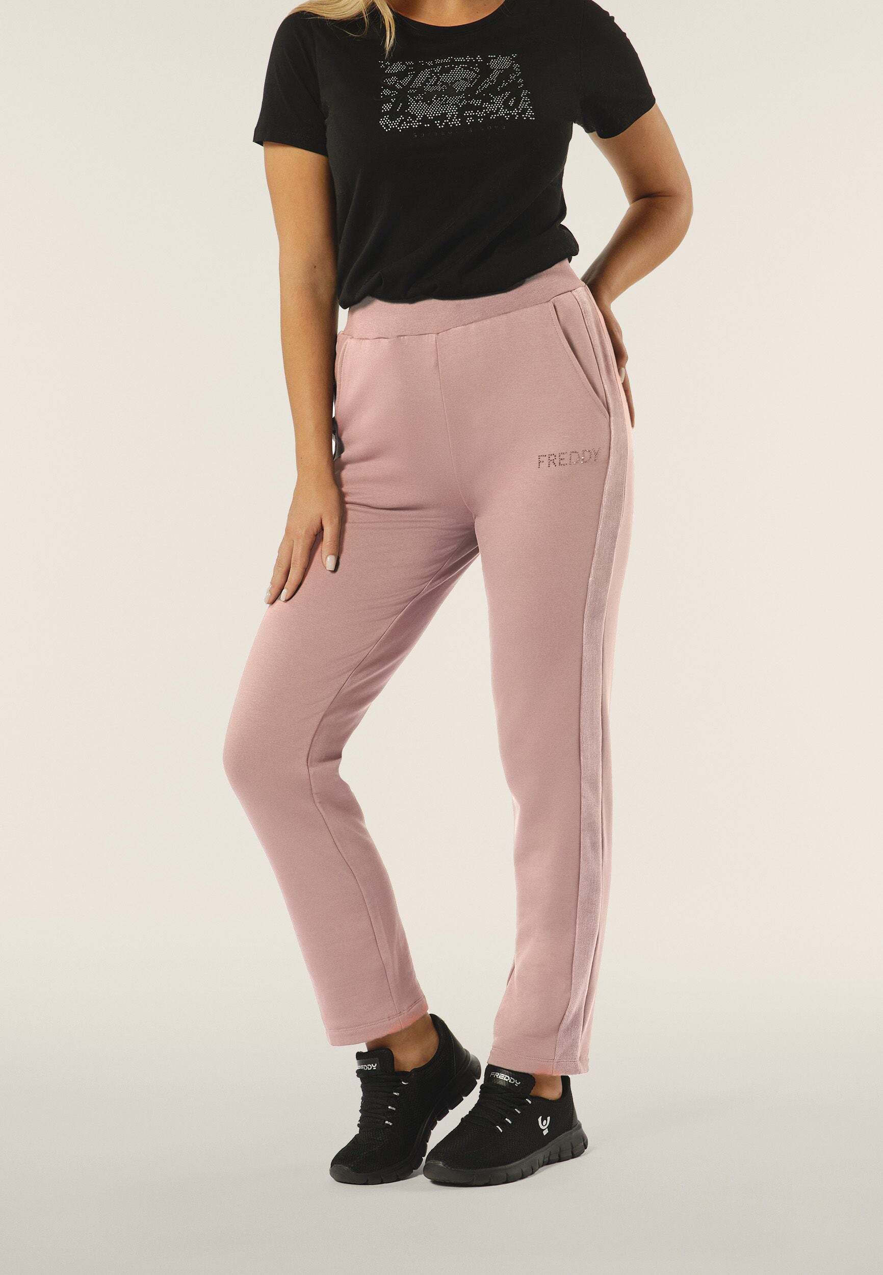 Sporthose FREDDY "Sporthosen F4WCXP5", Damen, Gr. XS, EURO, rosa (fawn), Obermaterial: 95% Viskose CV. 5% Elasthan EL., Hosen Sporthose fawn XS, EURO