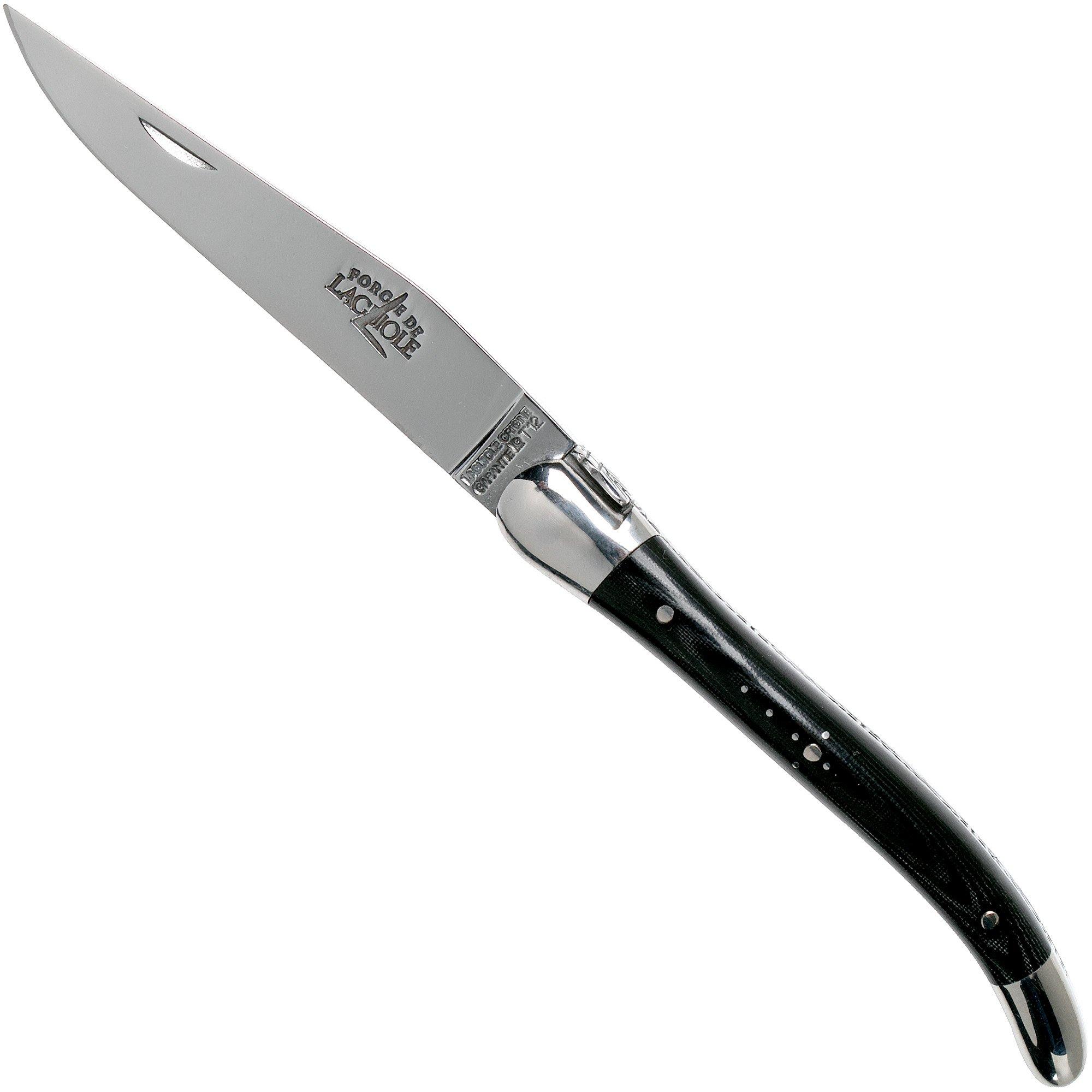 Rio 129INTCNOIBRI 9cm, micarta nera, coltello laguiole