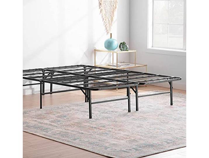Linenspa Metallbett mit Lattenrost – Klappbett – 33 cm Stauraum unter Bettgestell – Montage in 5 Minuten – Bett 90x190 cm, Schwarz