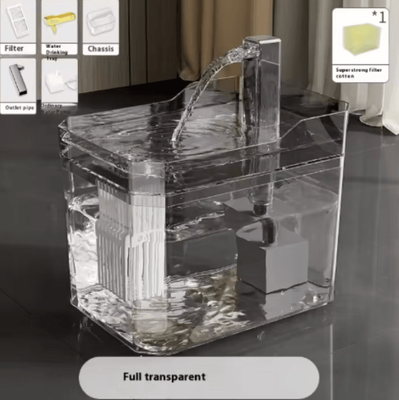 Inspire Curations SmartFlow USB Cat Water Fountain With Auto Filter & Silent Pump transparent usb