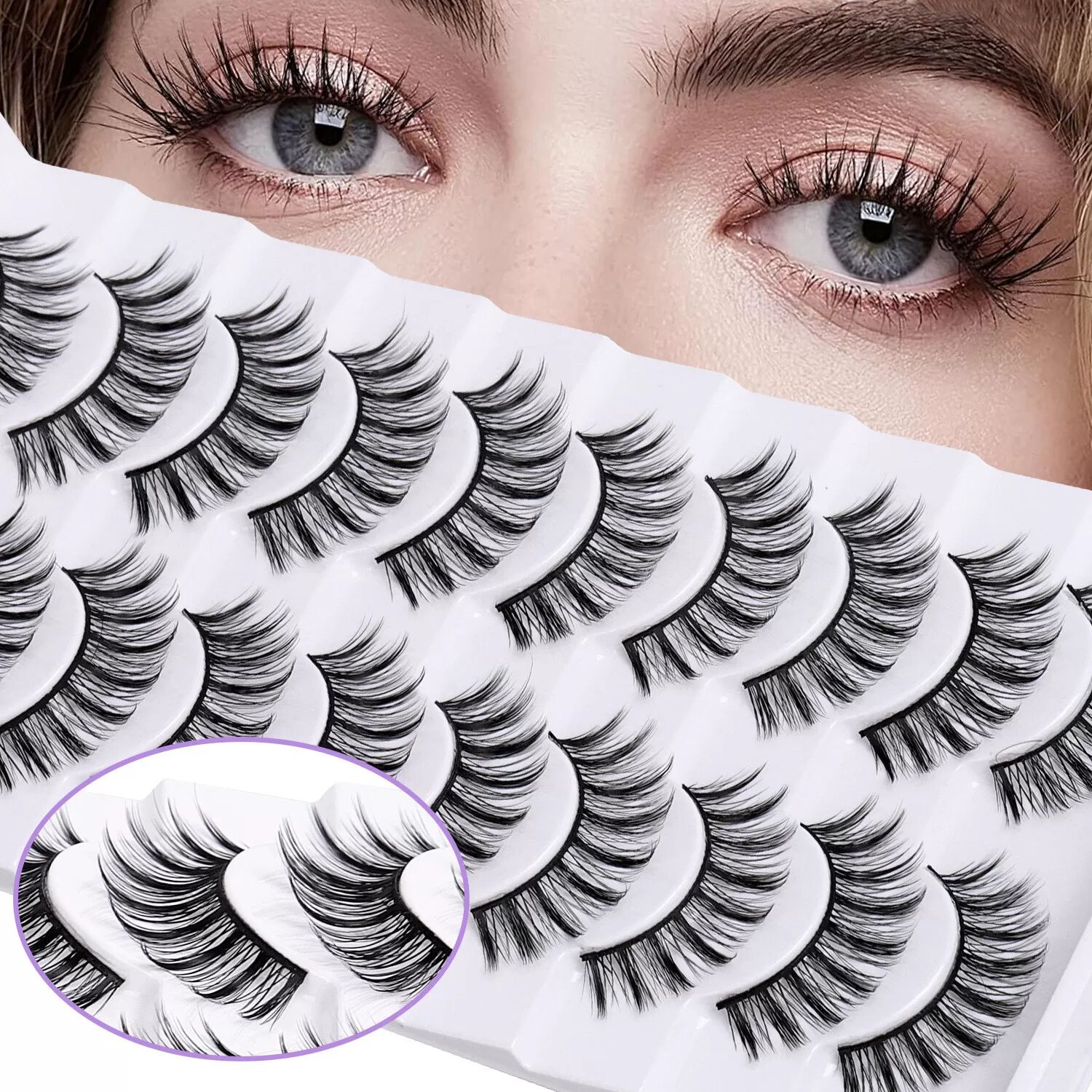 INF HH21-06 Faux Cils en VVisine 3D, 10 Paires