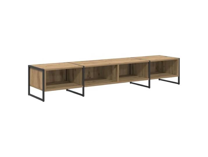 KUPTYERFG TV Board Kunsthandwerk Eiche Optik 170,5 x 36 cm TV Lowboard Stabiles Mediamöbel aus Holzwerkstoff mit Stahlbeinen. Ideal für moderne Wohnzimmer und Schlafzimmer mit viel Ablagefläche.