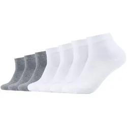 7er Pack camano Soft Baumwoll Quarter Socken 0001 - white 39-42