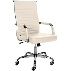 CLP Bürostuhl Amadora Kunstleder   Farbe: creme, Material: Kunstleder