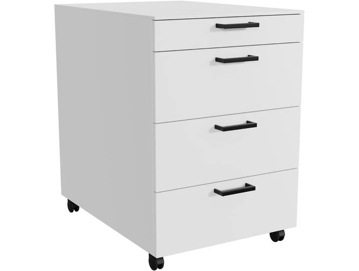 Rollcontainer Setup Alaska weiss Holzwerkstoff B 43.5 H 64 cm - Möbel Konfigurator: Traummöbel individuell zusammenstellen - Rollcontainer