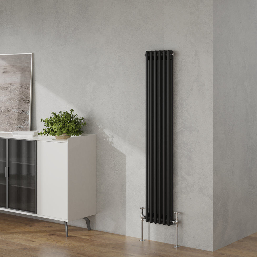 Belfry Heating Brunner Vertical Traditional Column Radiator Black 1500mm H x290mm W x 70mm D