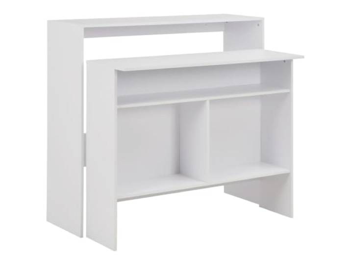 vidaXL Bartisch mit 2 Tischplatten Weiß 130x40x120 cm