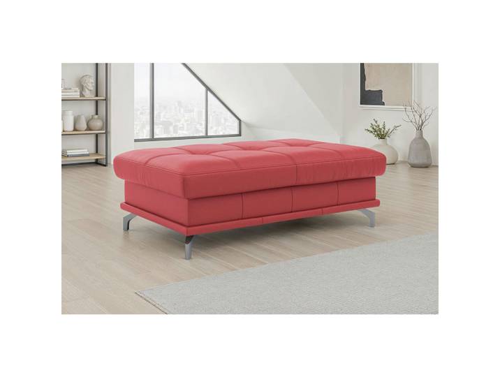 Sit & More Hocker Costello E, Rot, Metall, Echtleder, Nappaleder, rechteckig, 133x47x72 cm, Wohnzimmer, Hocker, Sitzhocker