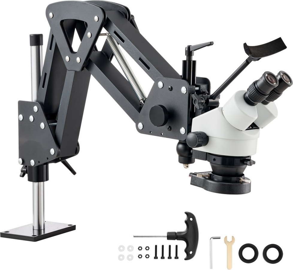 Multidirektionales Mikroskop mit Federhalterung - LED-Ringlicht 7X-45X - Schmuckuntersuchung - Ideal für Juweliere und Hobbyisten
