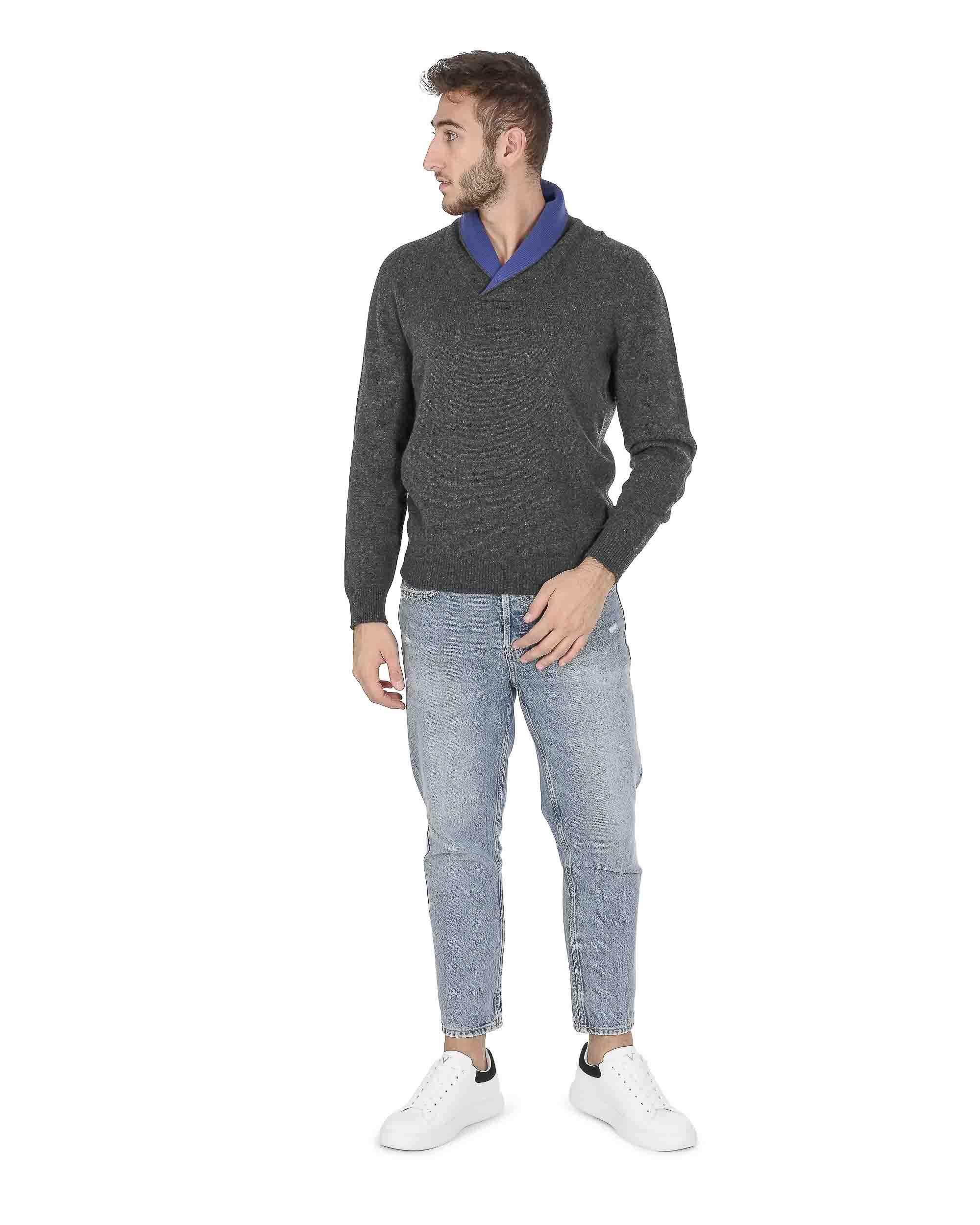 Crown Of Edinburgh Cashmere Heren Trui Met V-Hals Coe 009 Zalm